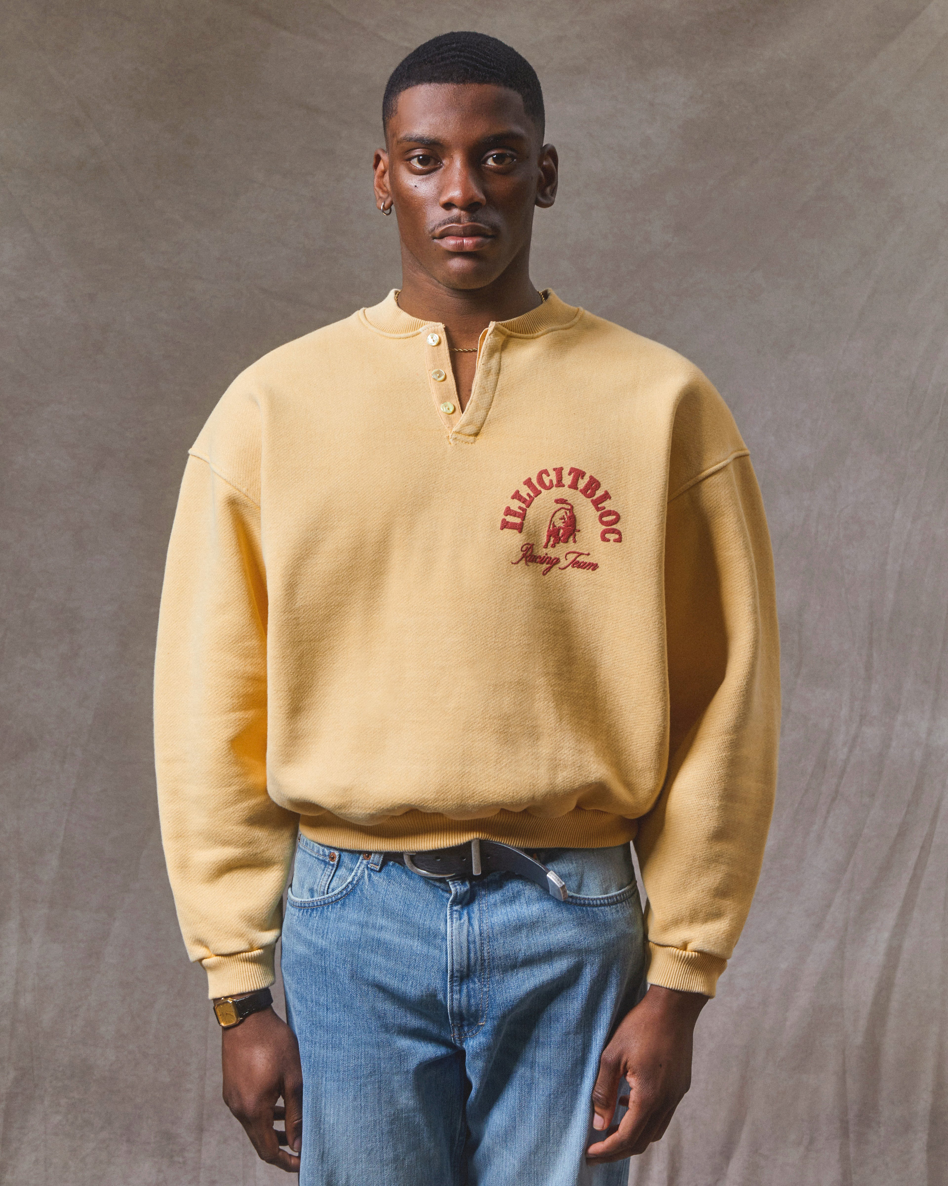 Racing Team Henley Crewneck - Mimosa