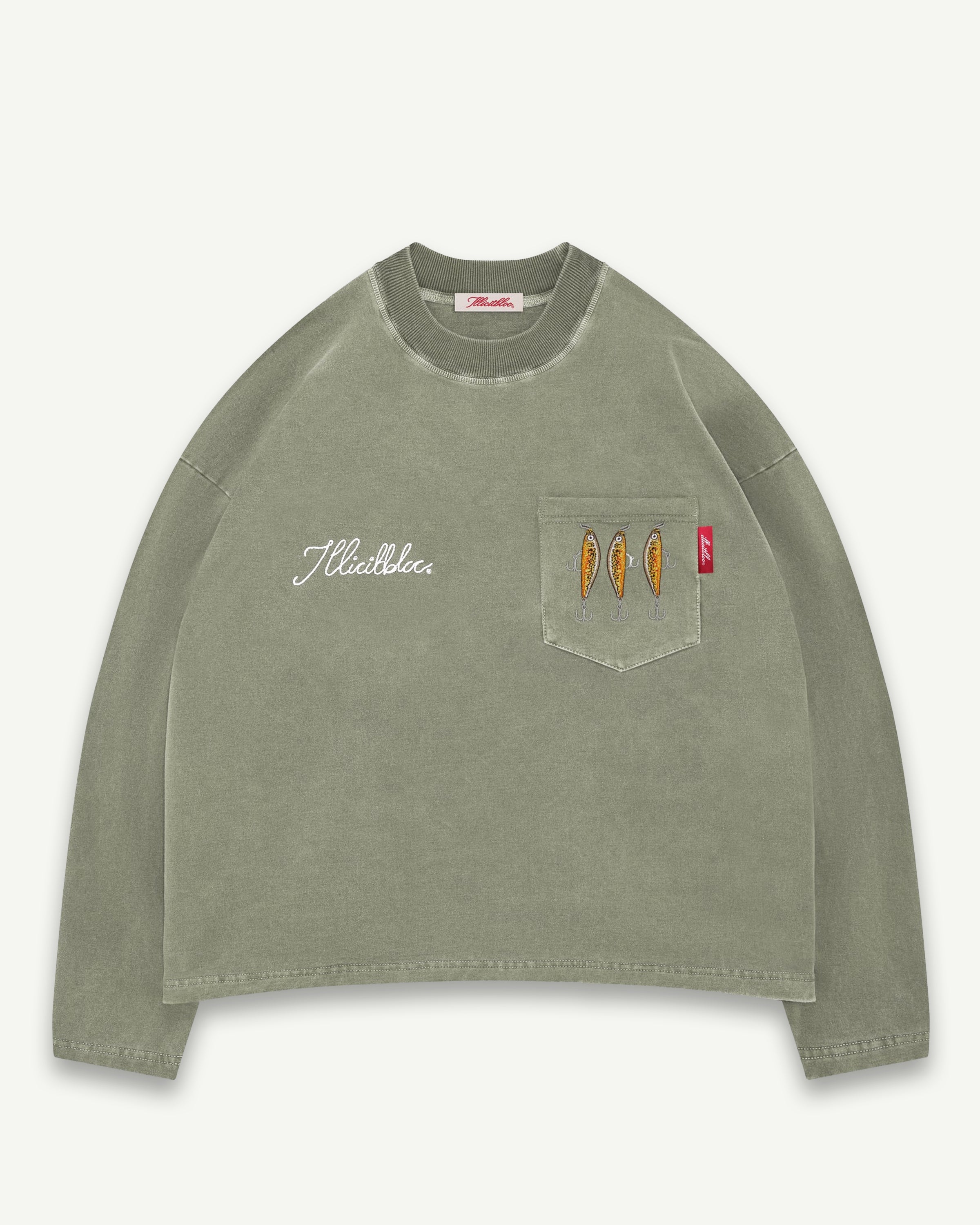 BAIT CLOUDWEAVE™ POCKET LONG SLEEVE T-SHIRT - MOSS GRAY – Illicitbloc