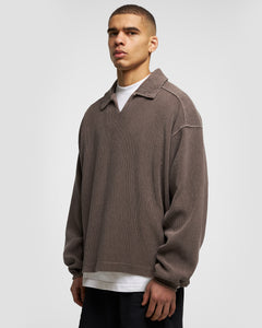 DRILL TOP - WASHED BROWN
