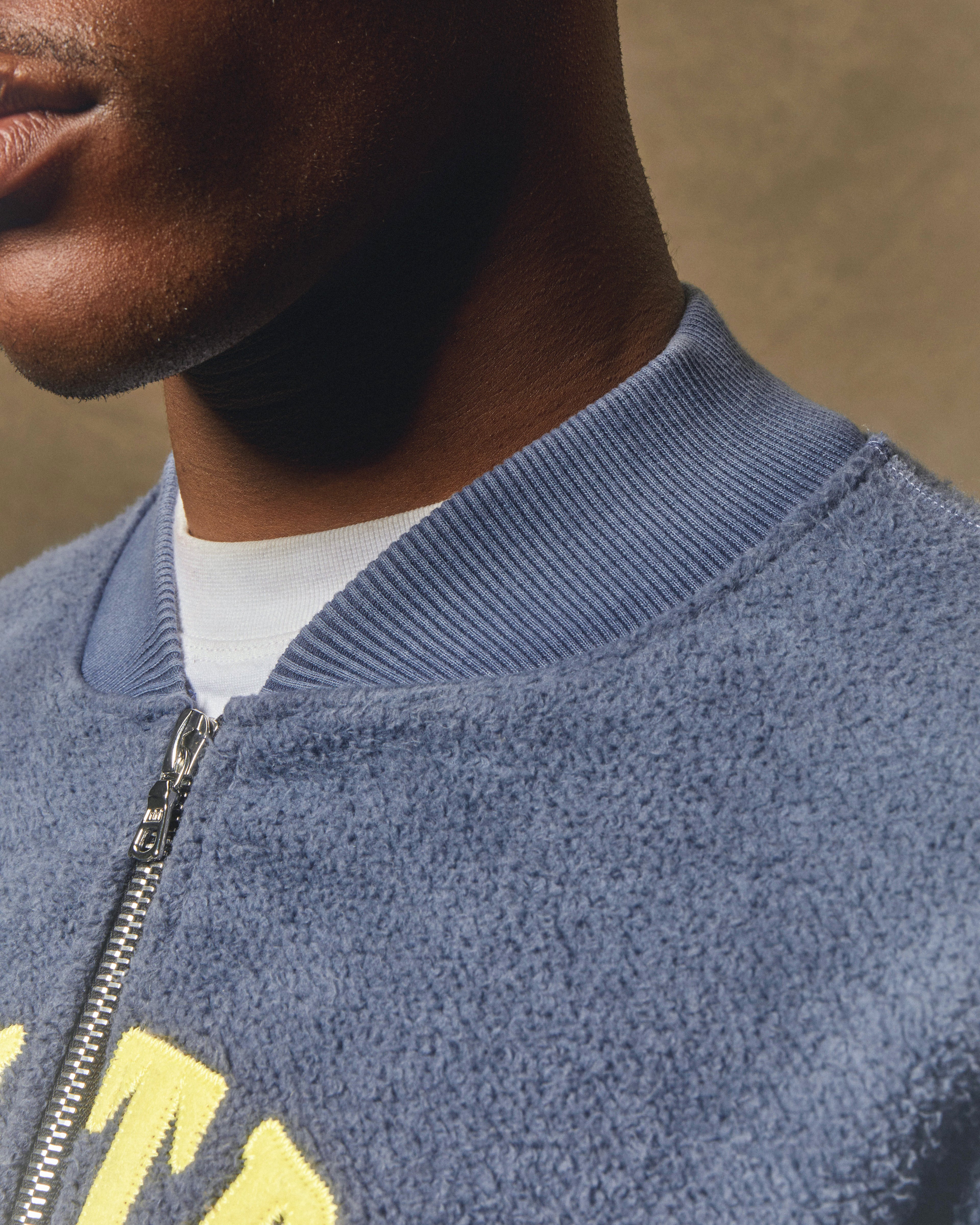 Reverse Spellout 1/4 Zip - Washed Navy