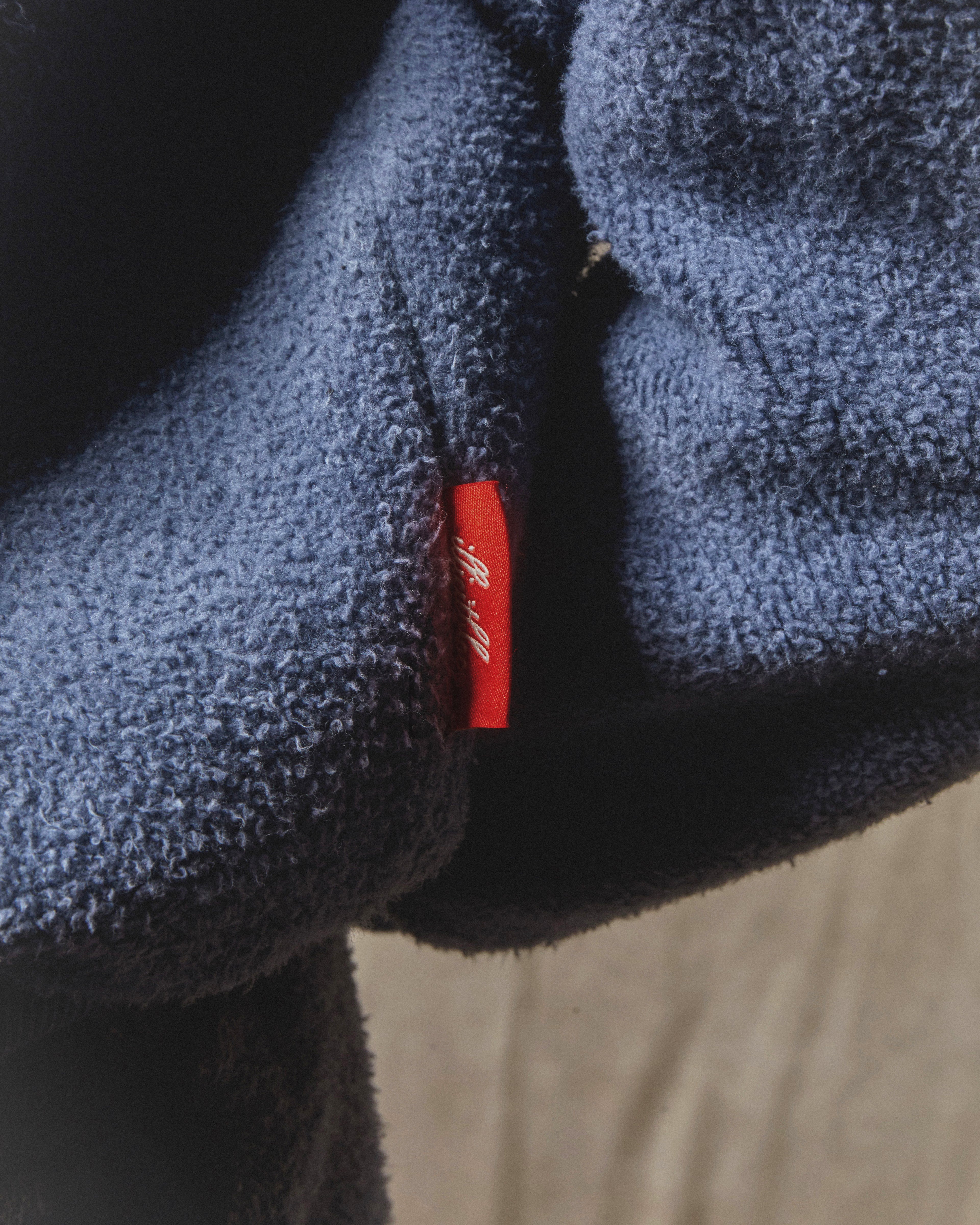 Reverse Spellout 1/4 Zip - Washed Navy