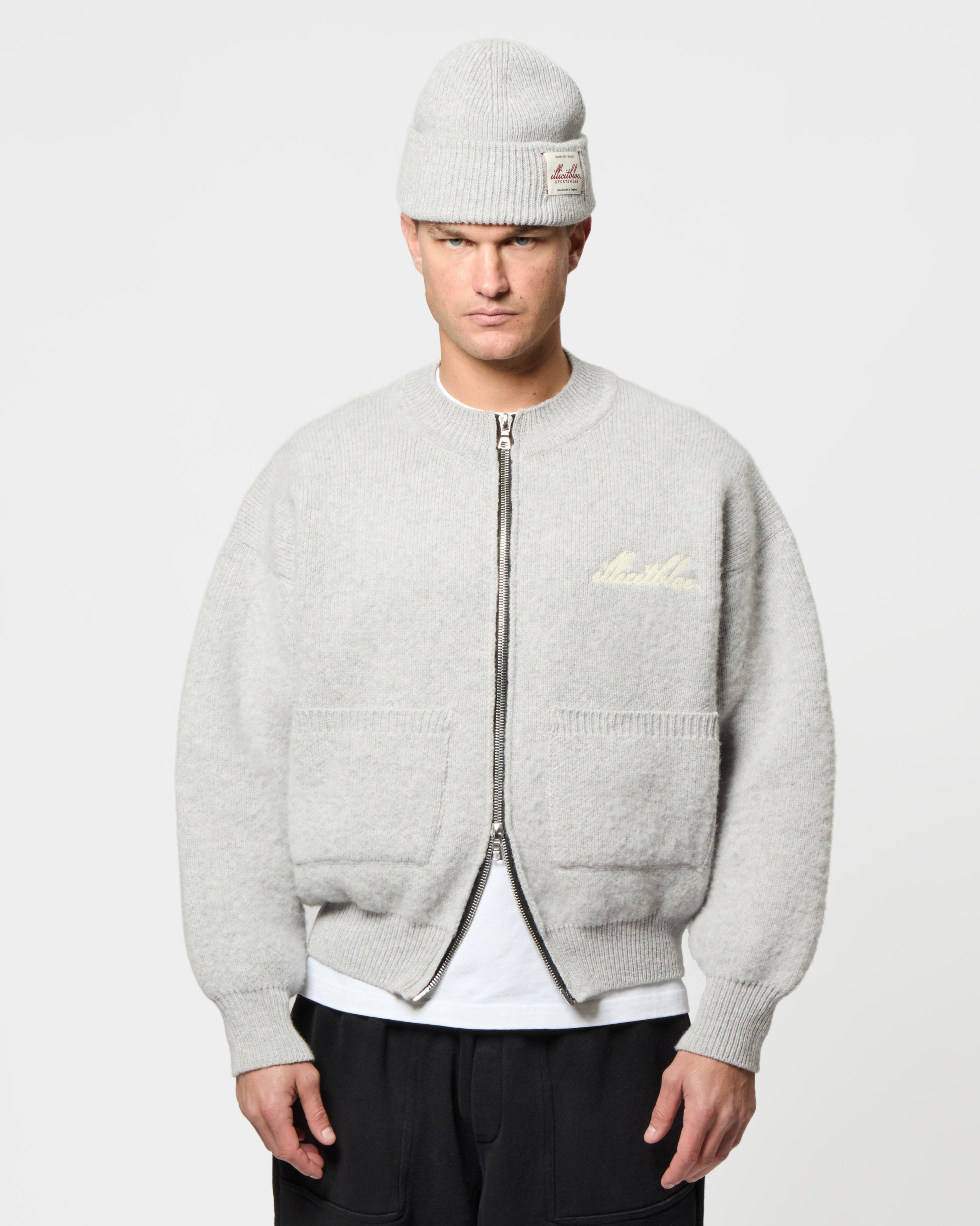 Chainstitch Knit Bomber - Grey