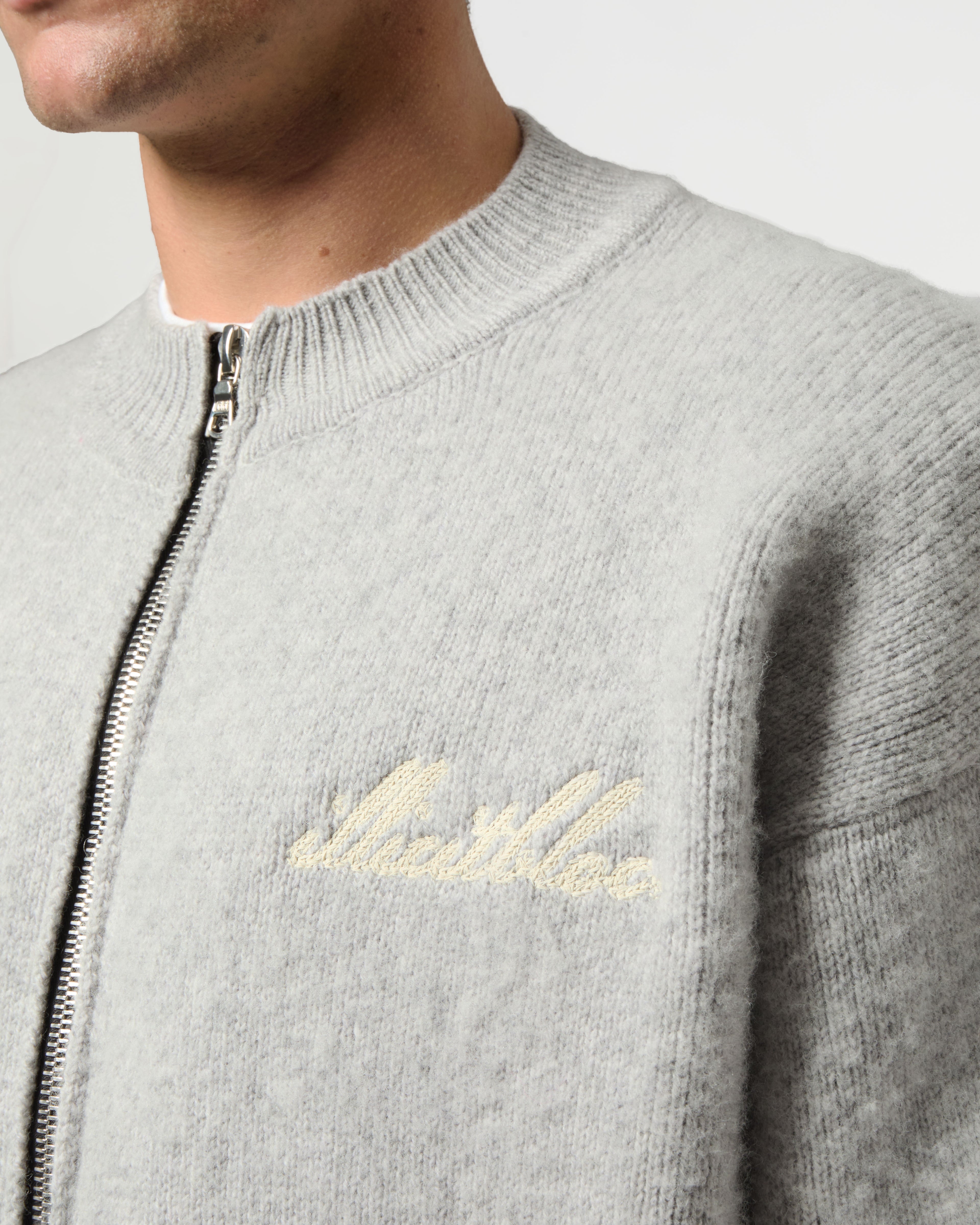 Chainstitch Knit Bomber - Grey