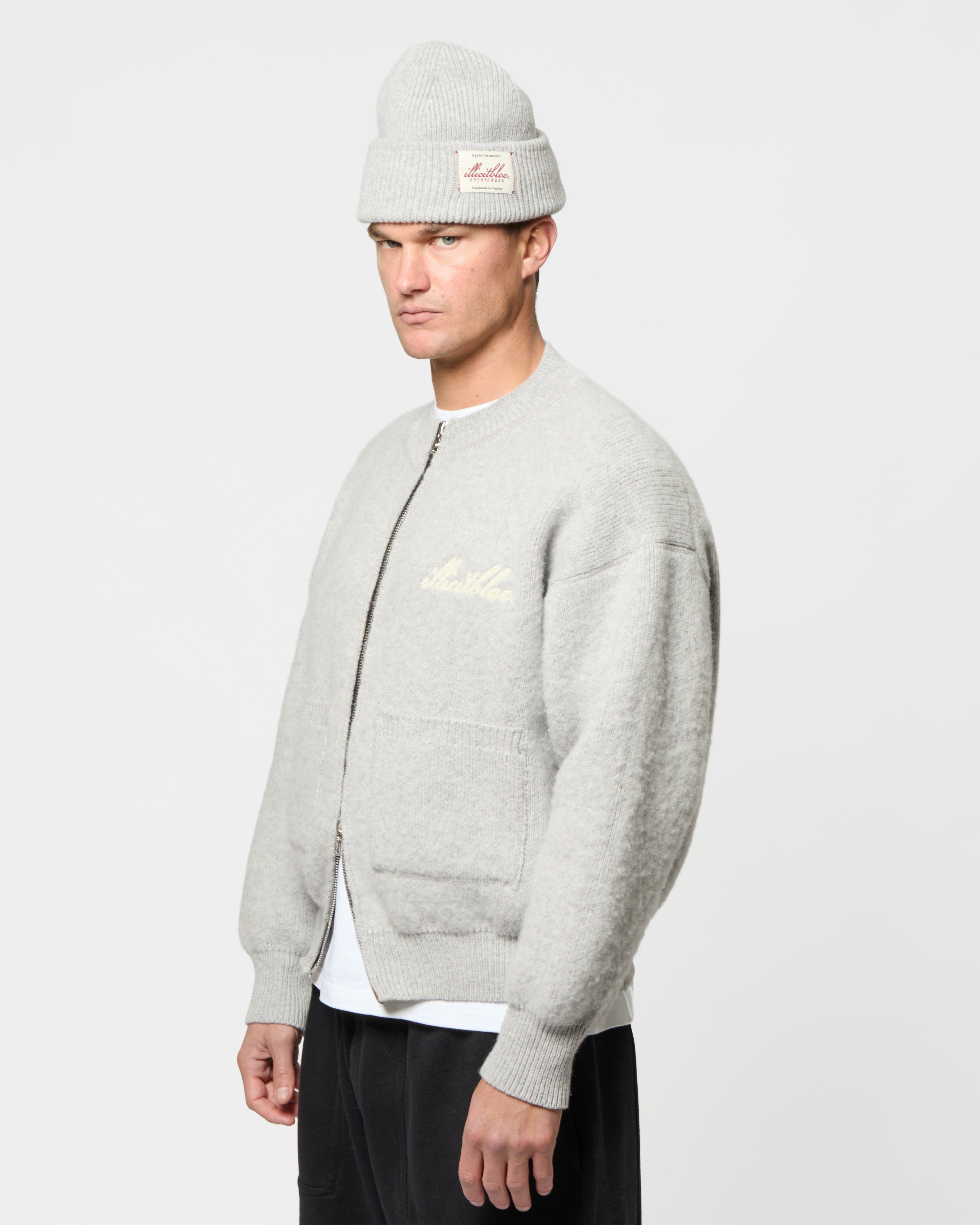 Chainstitch Knit Bomber - Grey