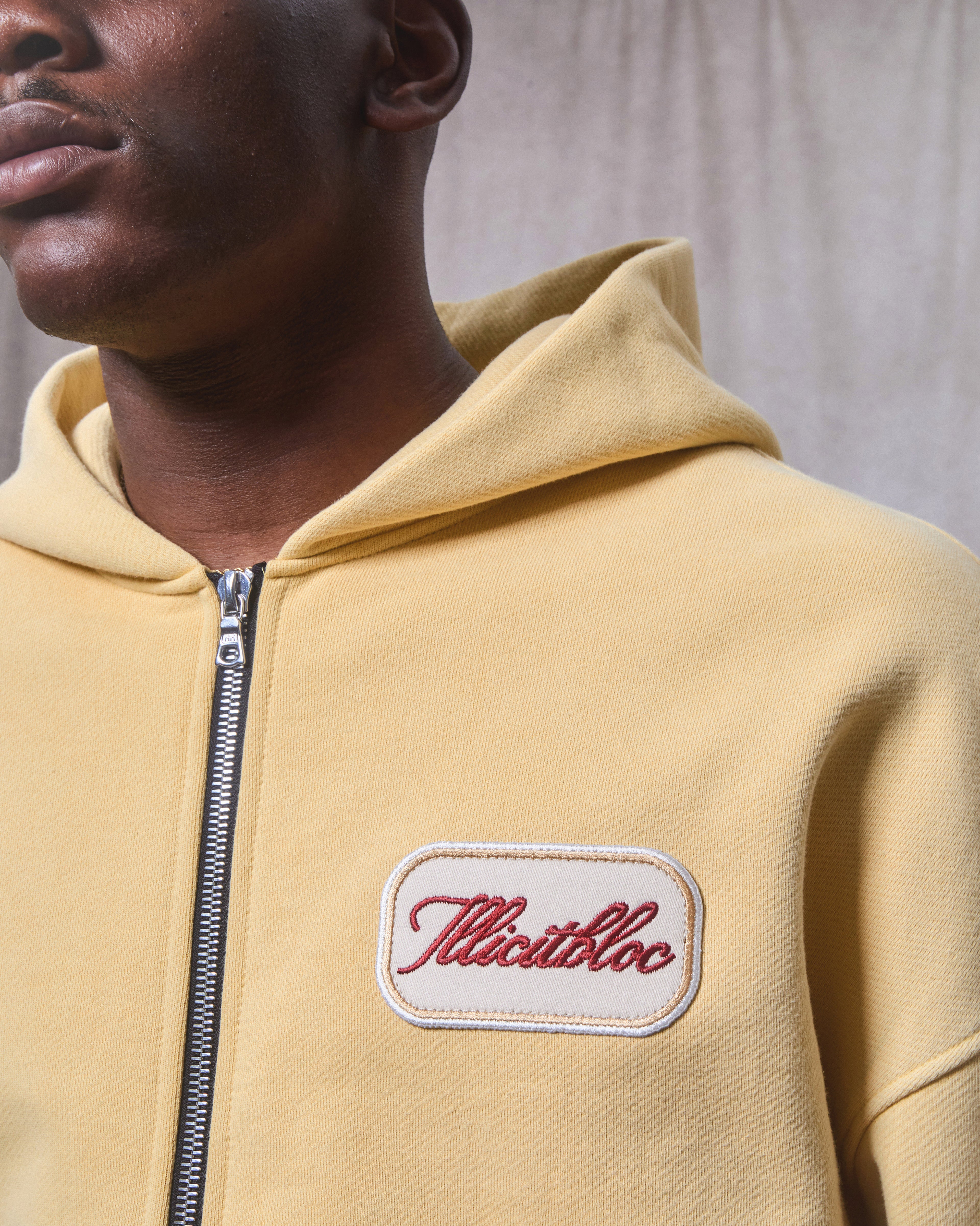 Patchwork Zip Hoodie - Mimosa