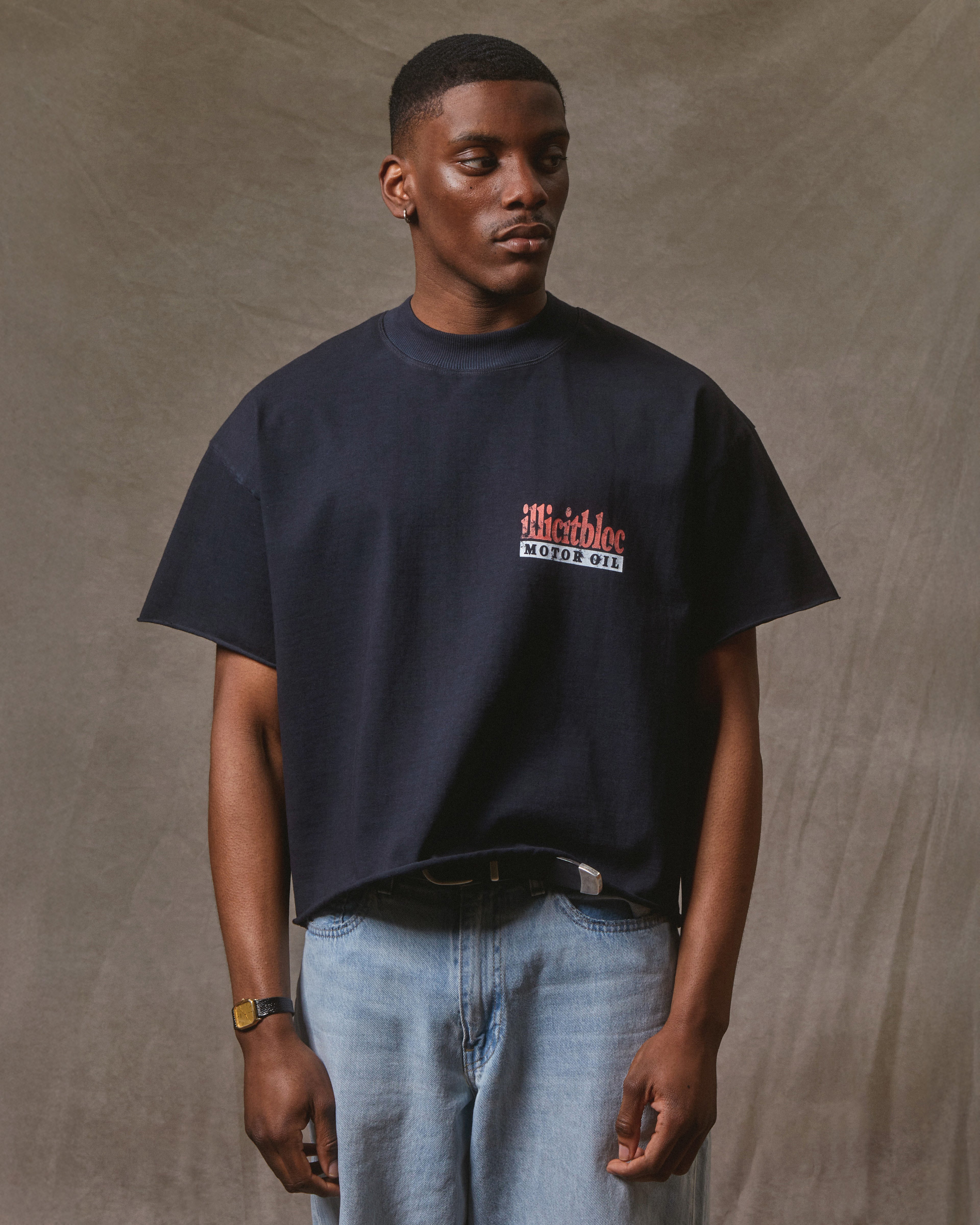 Mag Raw Hem T-shirt - Vintage Black