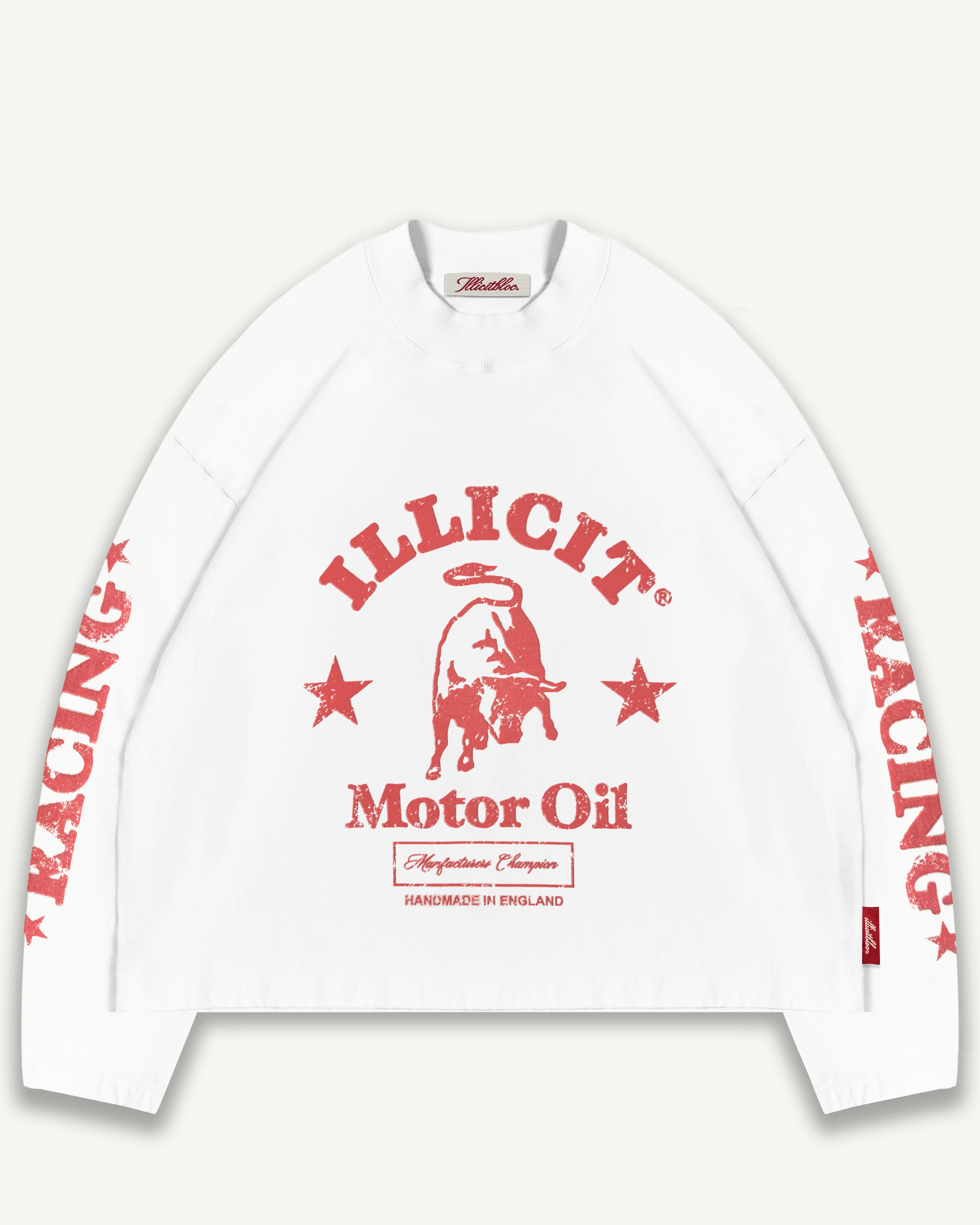 Motor Oil Long Sleeve T-shirt - White
