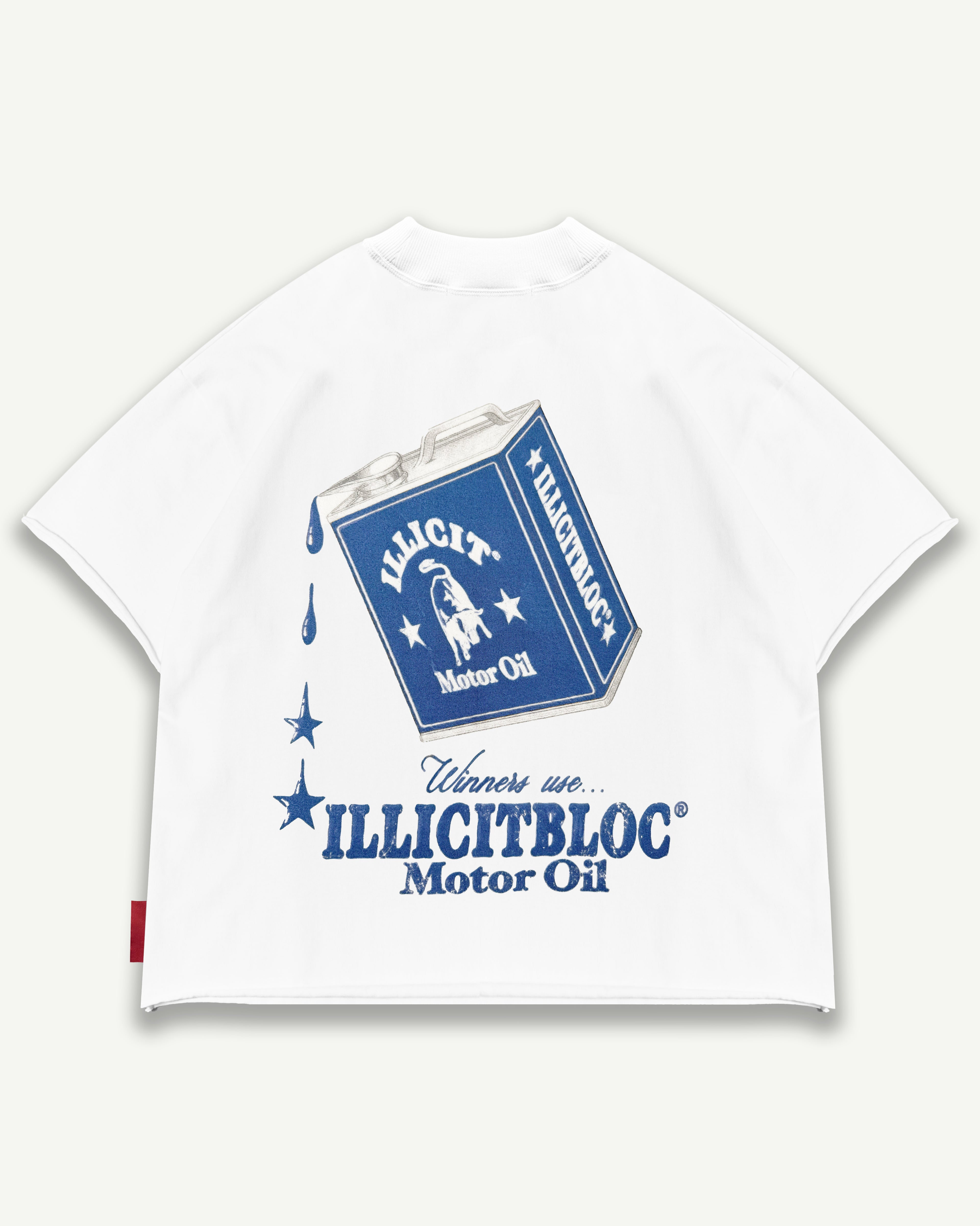 Oil Can Raw Hem T-shirt - White