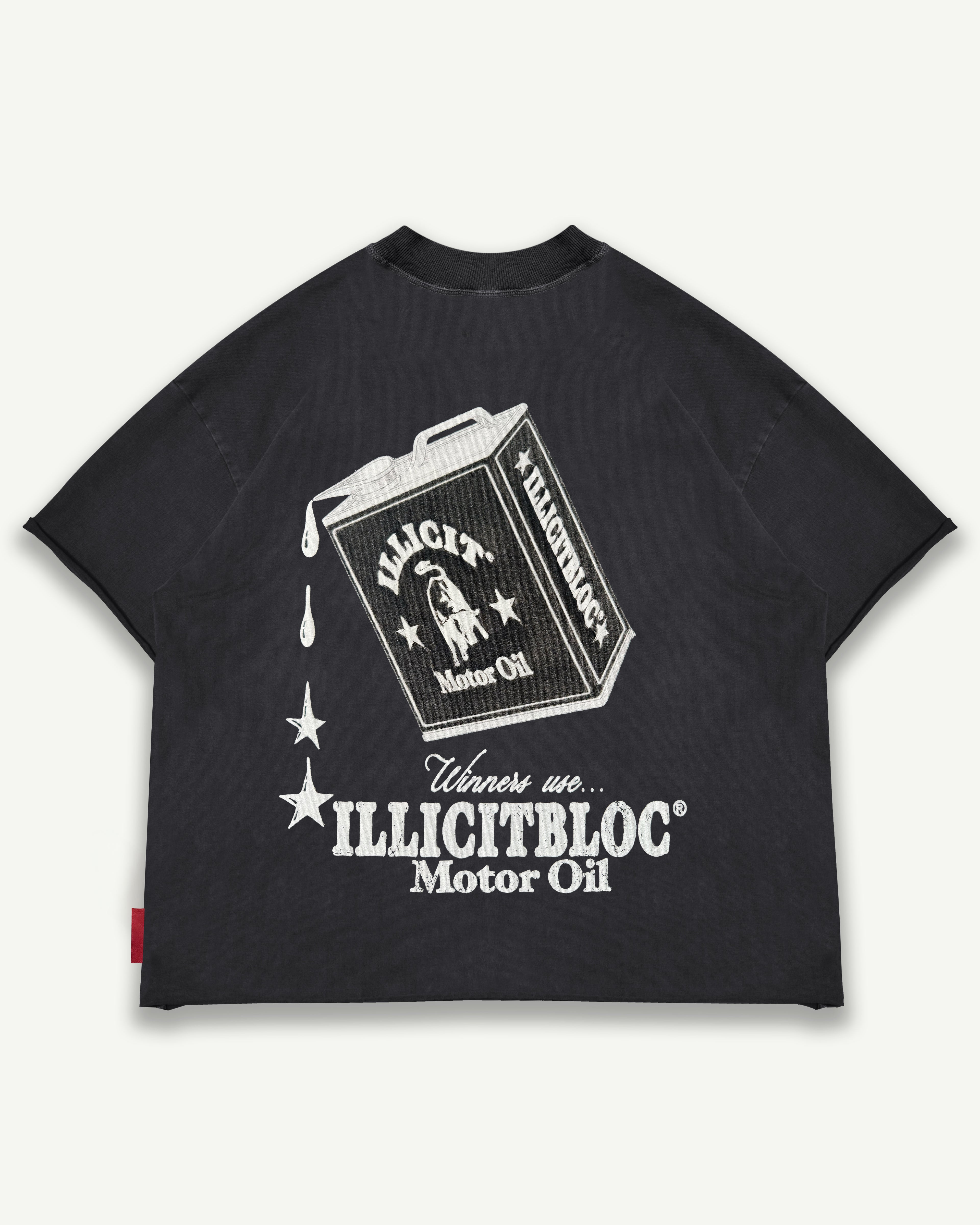 Oil Can Raw Hem T-shirt - Vintage Black