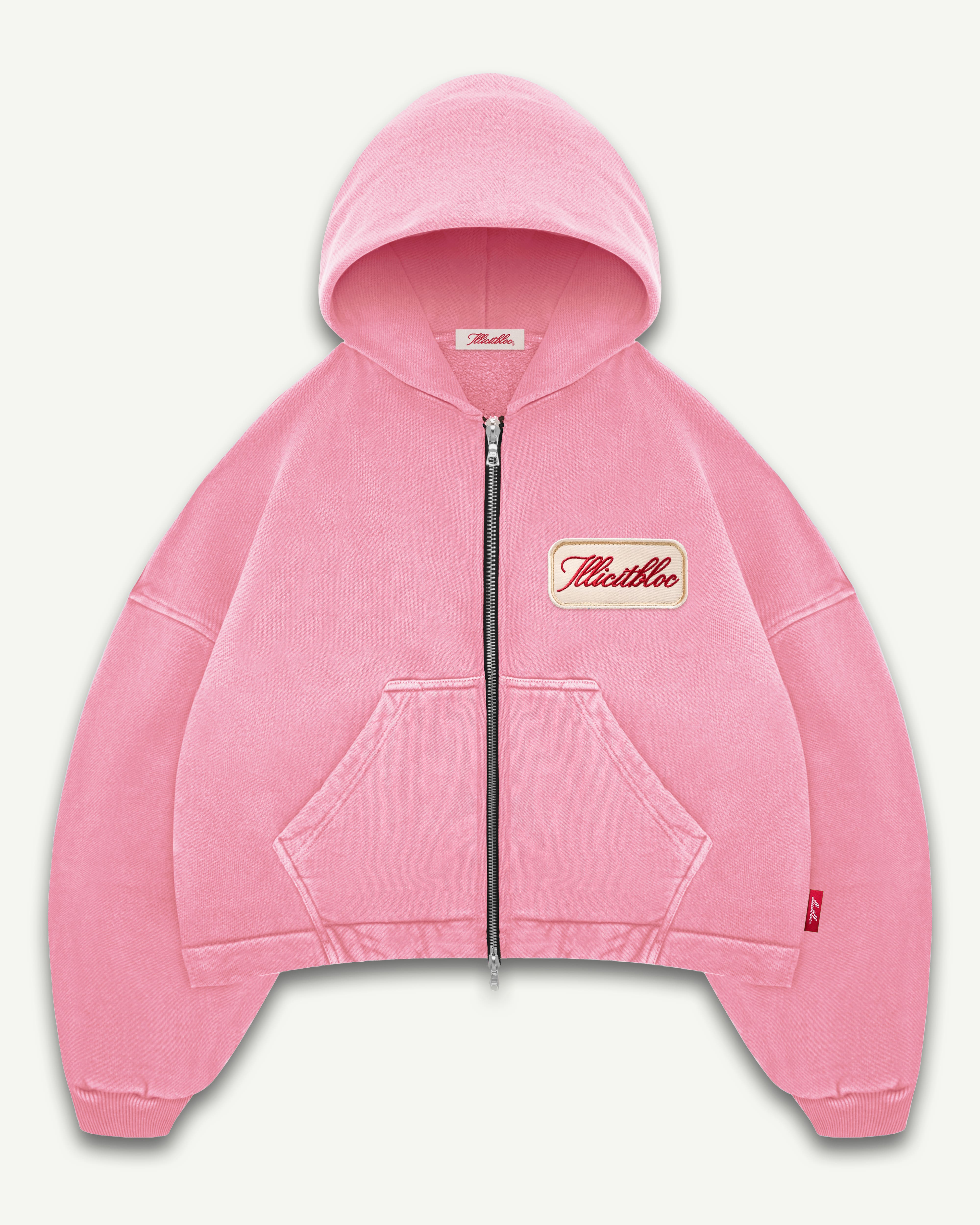 PATCHWORK TITANWEAVE™ ZIP HOODIE - WASHED PINK – Illicitbloc
