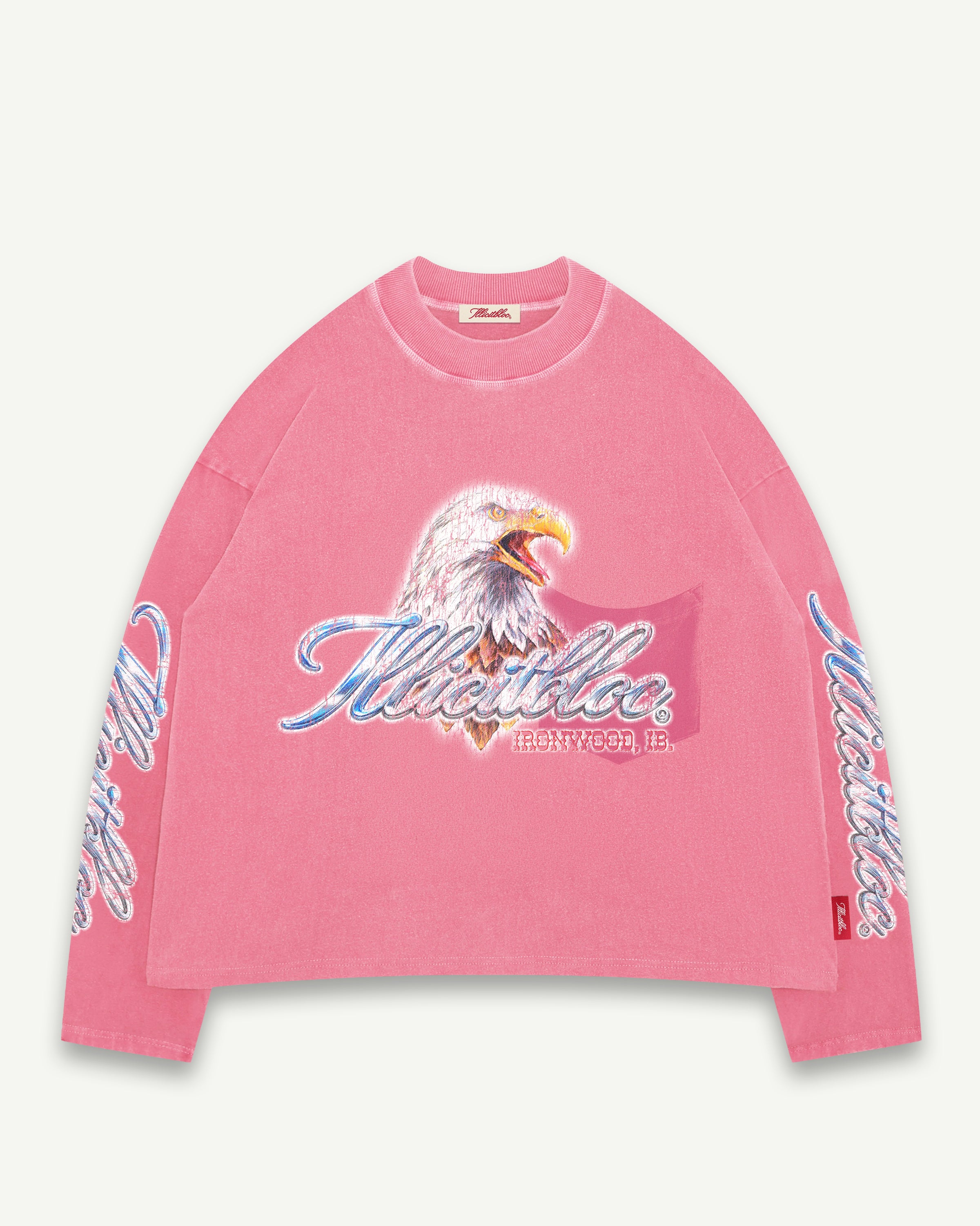 トップス WHIZ LIMITED 26th EAGLE TEE PINK L CHROME FEATHERKNIT™ LONG SLEEVE T-SHIRT - WASHED PINK – Illicitbloc