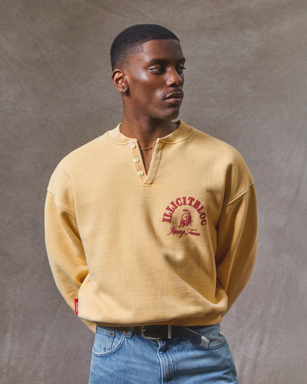 Racing Team Henley Crewneck - Mimosa