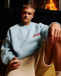 CHAINSTITCH KNIT JUMPER - GLACIER BLUE