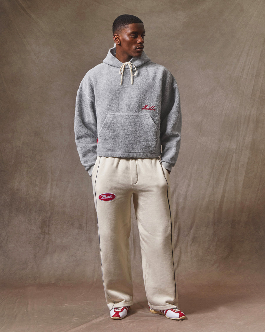 REVERSE BOX HOODIE - POWDER GREY