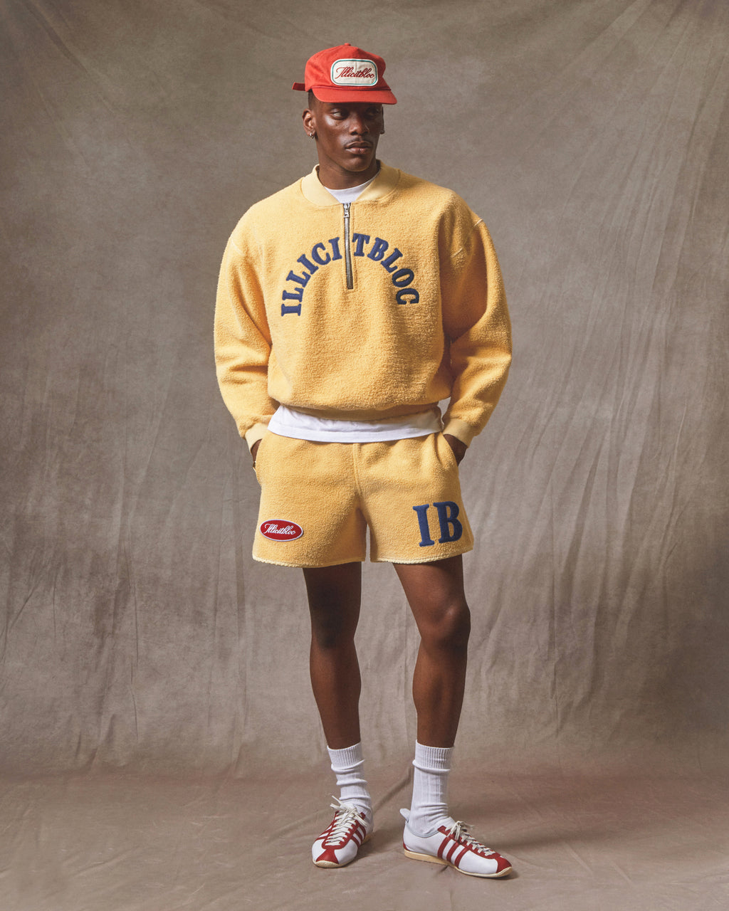 Reverse Spellout 1/4 Zip - Mimosa