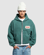 Load image into Gallery viewer, PATCHWORK ZIP HOODIE - WASHED GREEN
