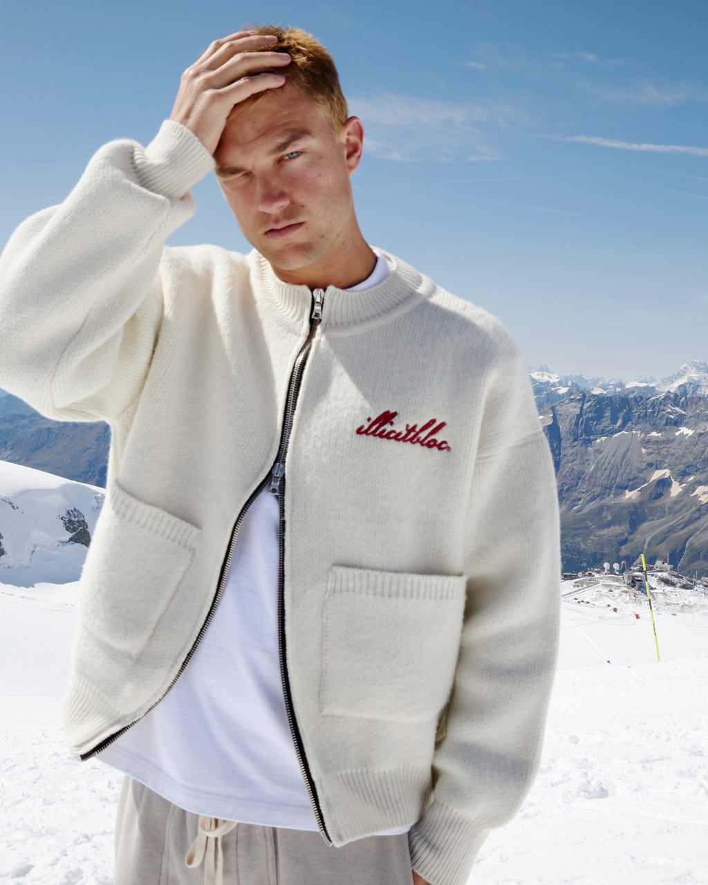 Chainstitch Knit Bomber - Oyster