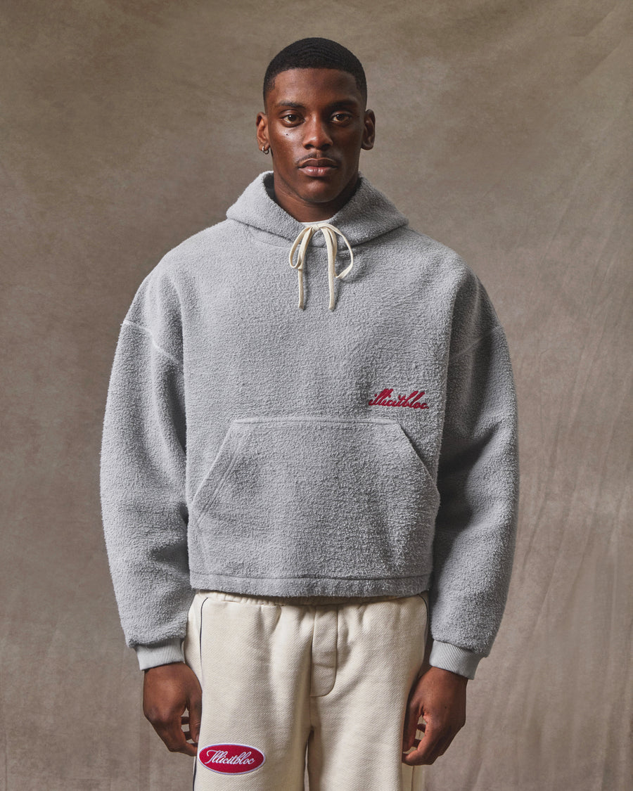 REVERSE BOX HOODIE - POWDER GREY