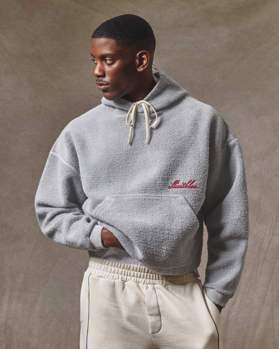 REVERSE BOX HOODIE - POWDER GREY