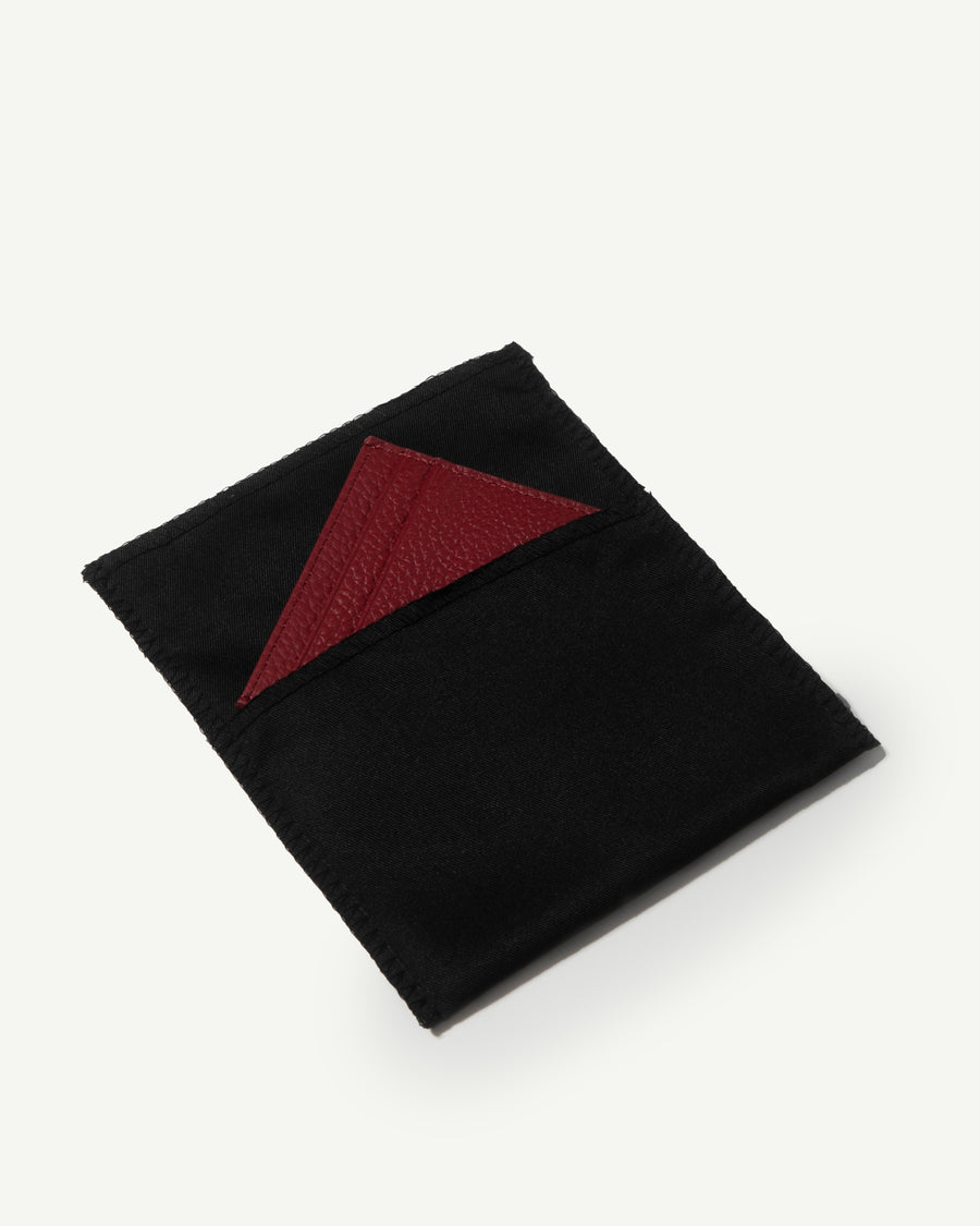 LEATHER CARD HOLDER - BURGUNDY