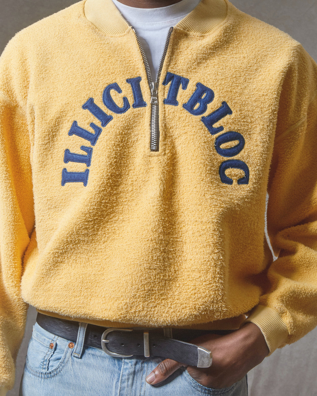 Reverse Spellout 1/4 Zip - Mimosa