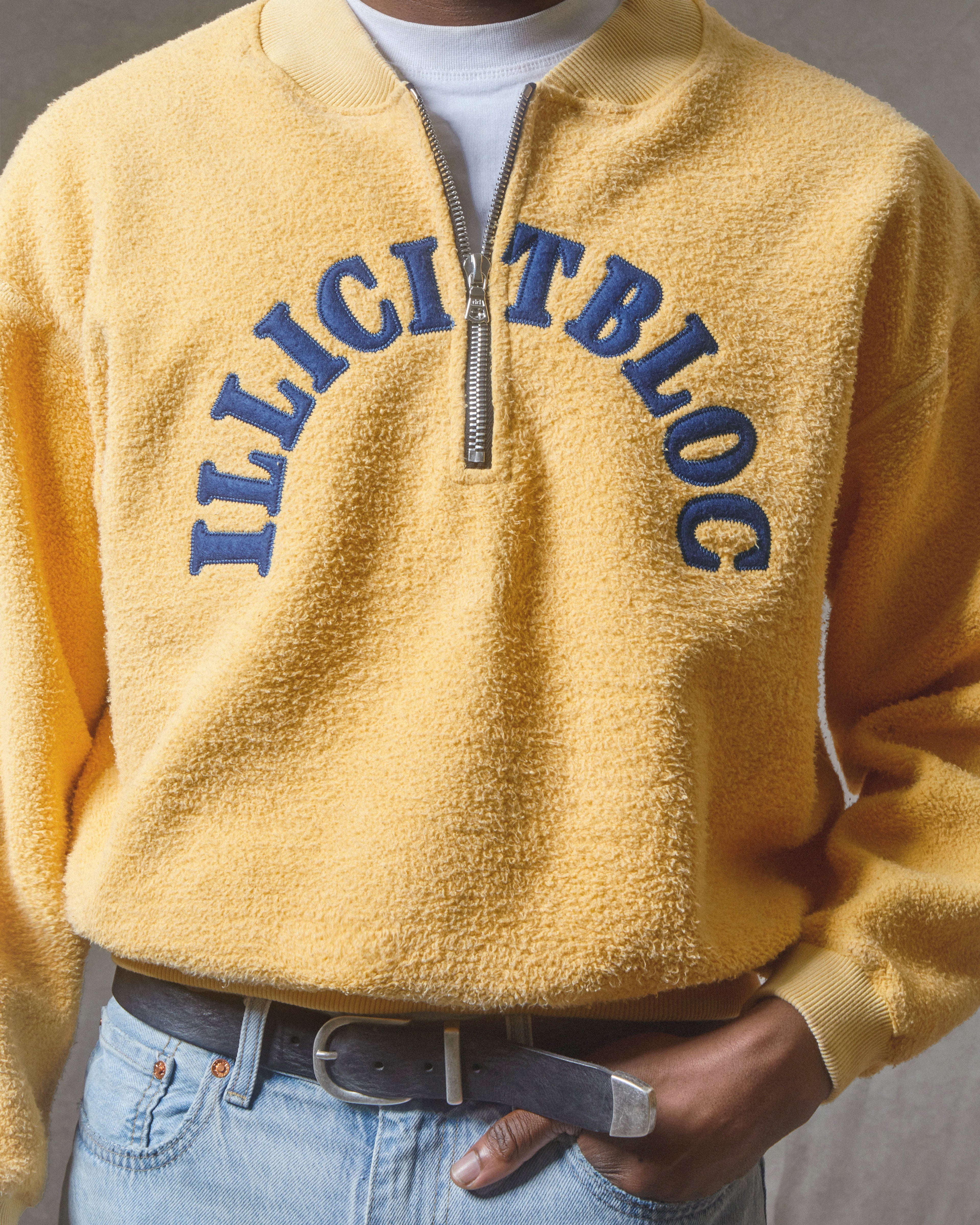 Reverse Spellout 1/4 Zip - Mimosa