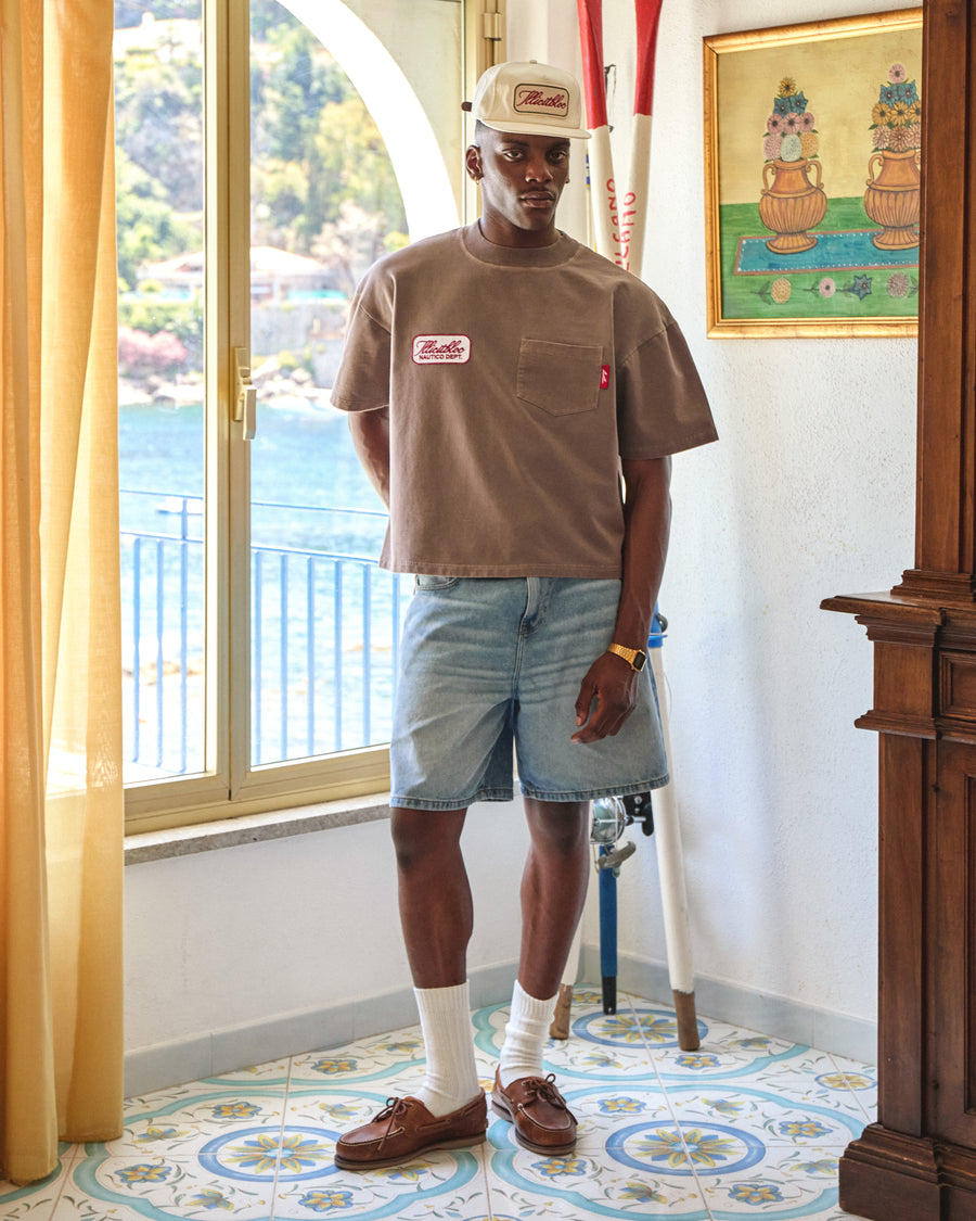 DEPT. POCKET T-SHIRT - WASHED BROWN