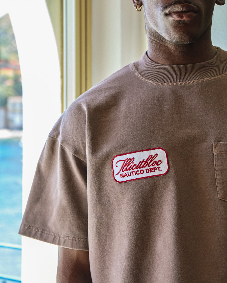 DEPT. POCKET T-SHIRT - WASHED BROWN