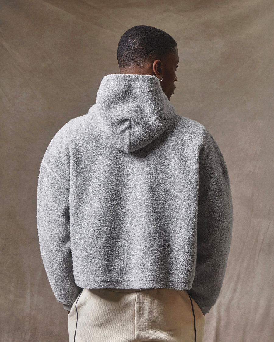 REVERSE BOX HOODIE - POWDER GREY