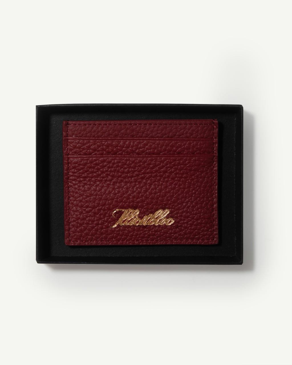 Leather Card Holder - Burgundy