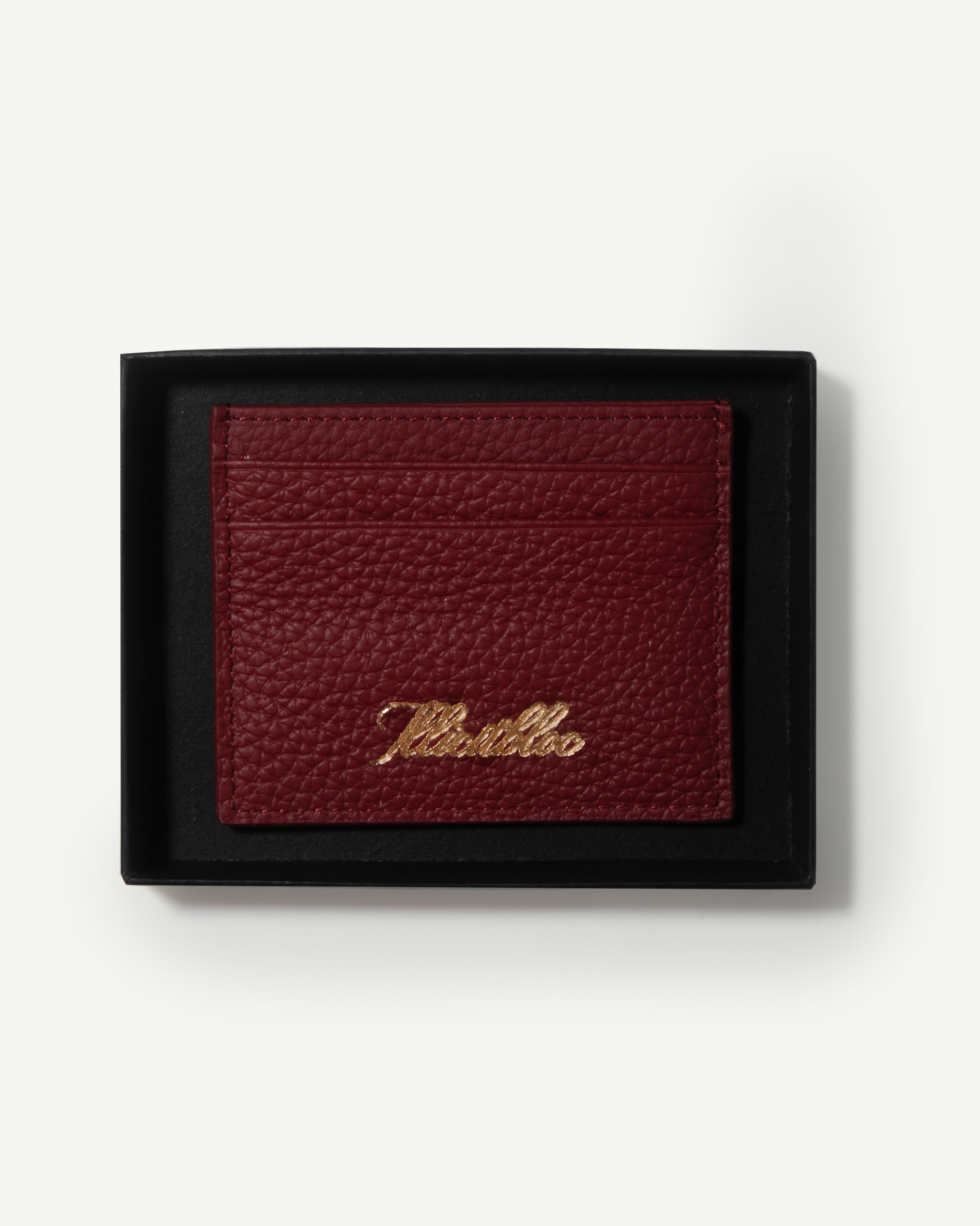 Leather Card Holder - Burgundy