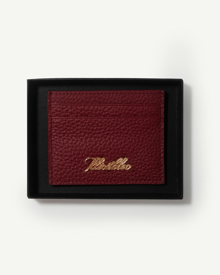 LEATHER CARD HOLDER - BURGUNDY