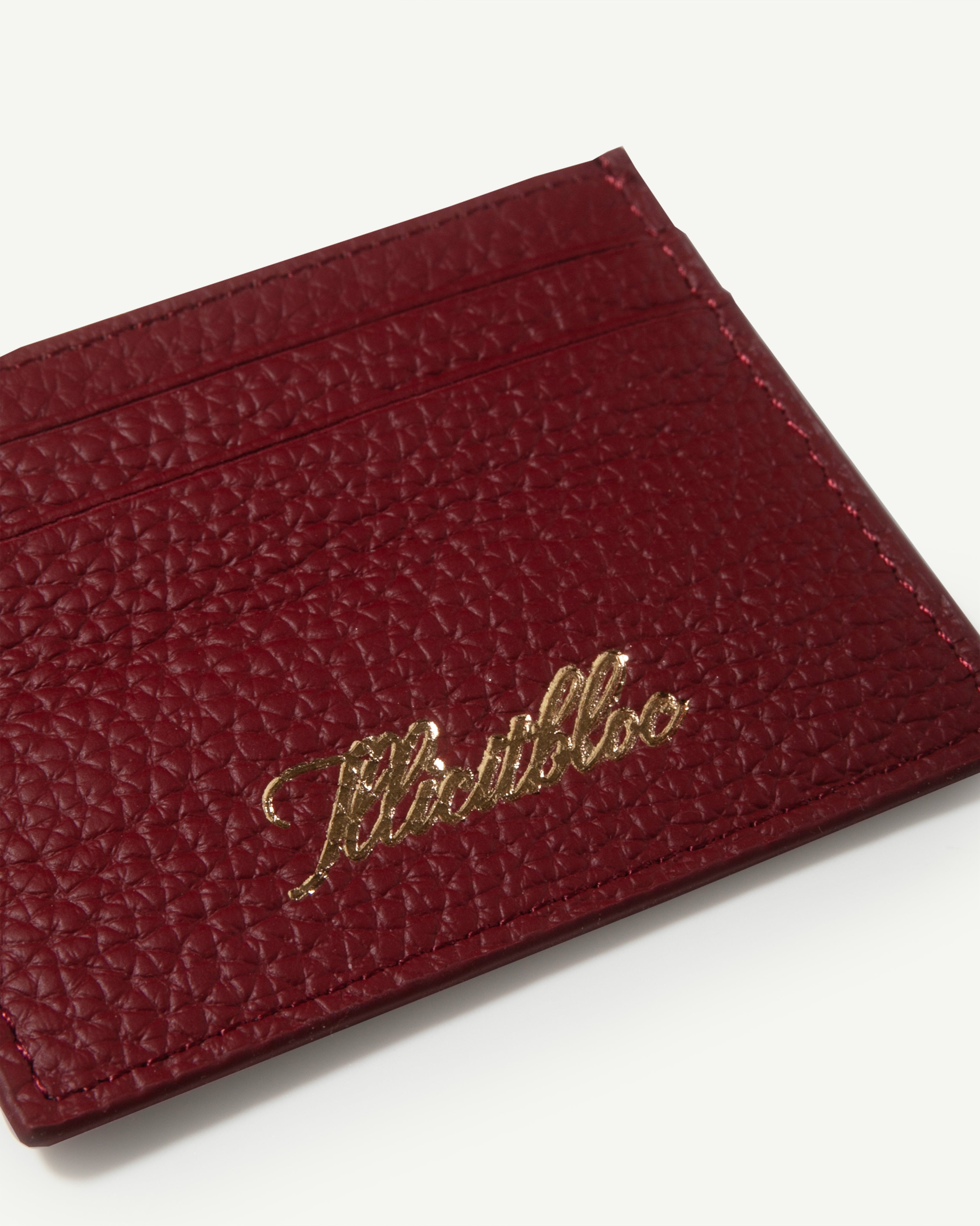 Leather Card Holder - Burgundy