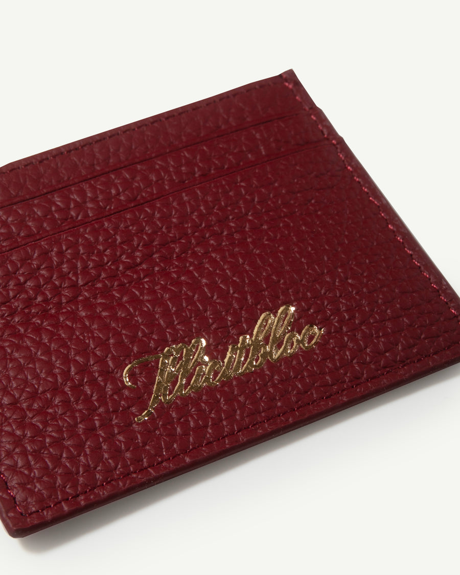 LEATHER CARD HOLDER - BURGUNDY