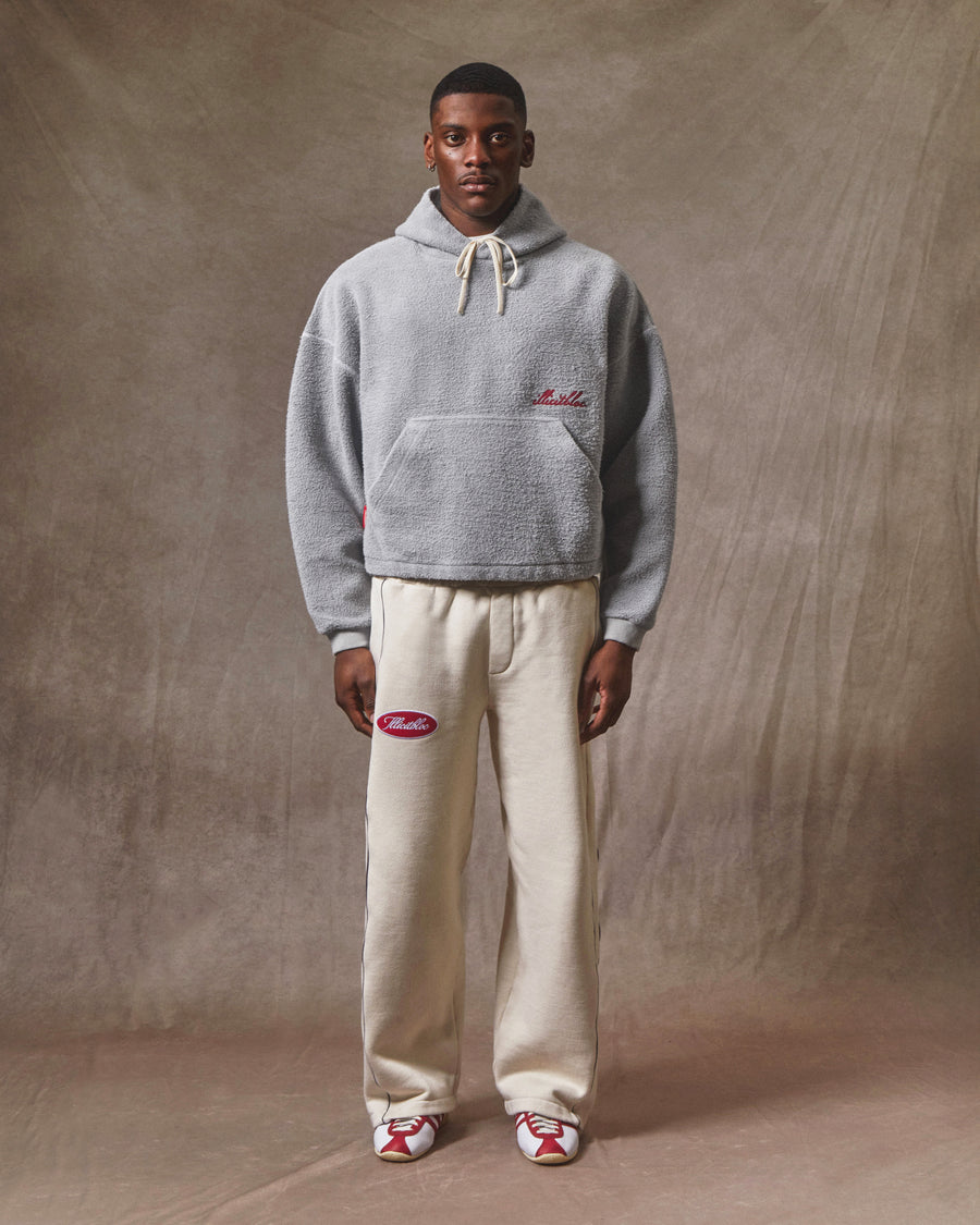 REVERSE BOX HOODIE - POWDER GREY