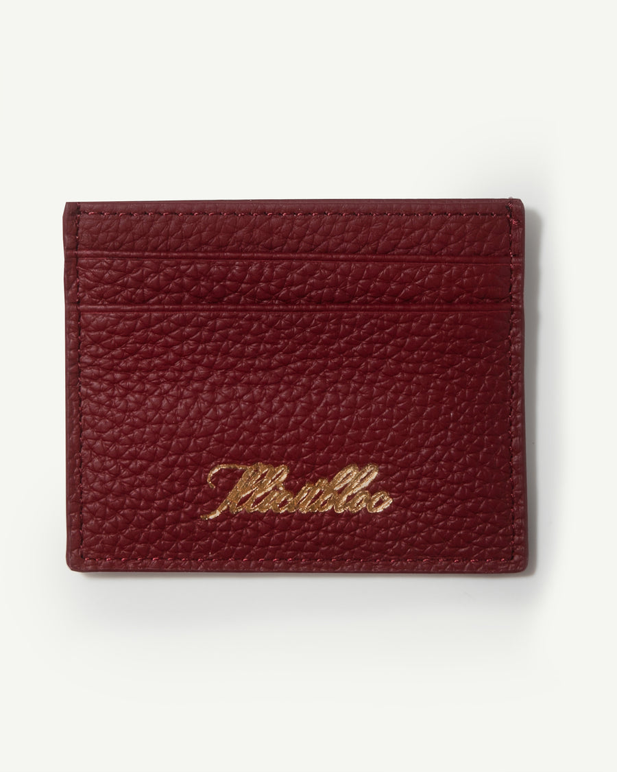 LEATHER CARD HOLDER - BURGUNDY