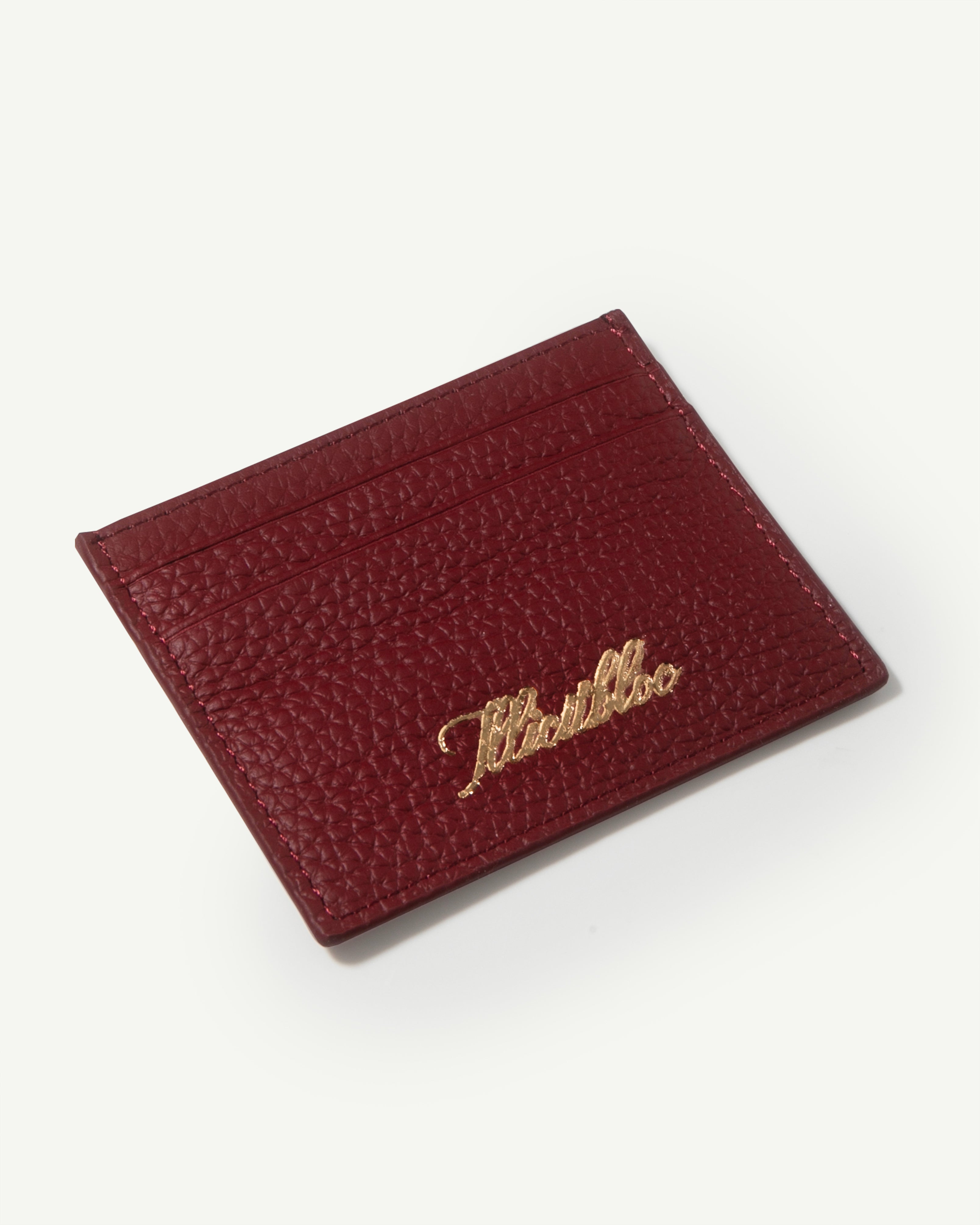 Leather Card Holder - Burgundy