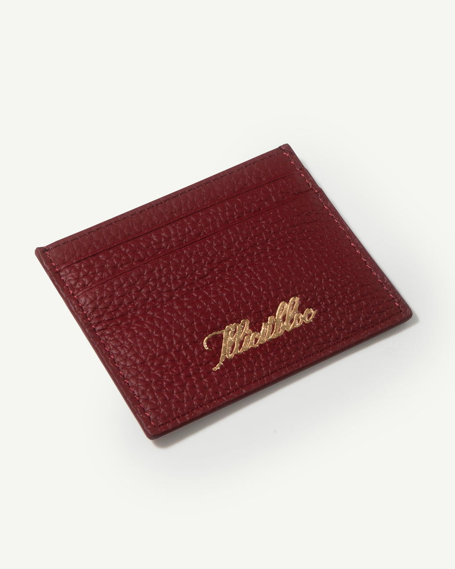 LEATHER CARD HOLDER - BURGUNDY