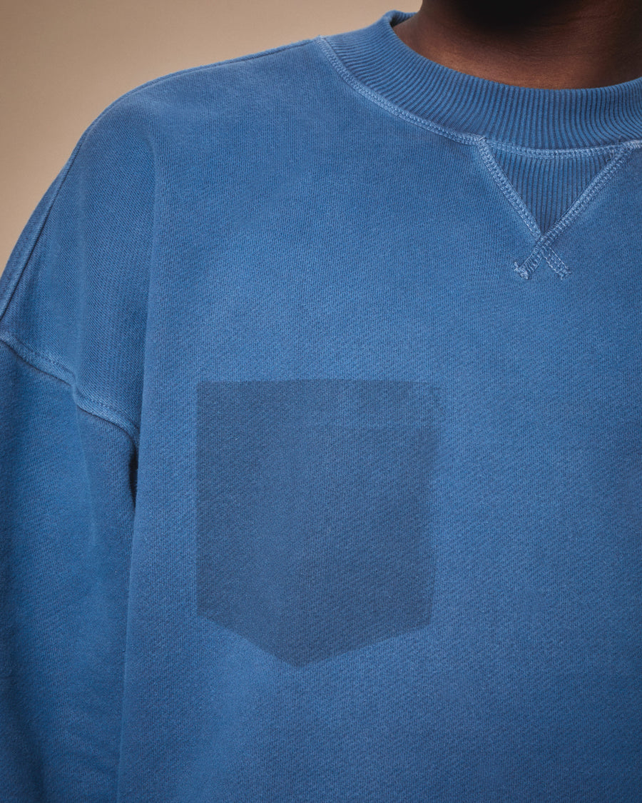 LEATHERS IRONWEAVE™ FADED POCKET SWEATSHIRT - CHORE BLUE