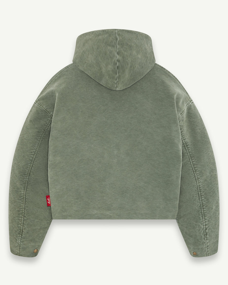 MOLESKIN ANGLER HOODED JACKET - MOSS GRAY