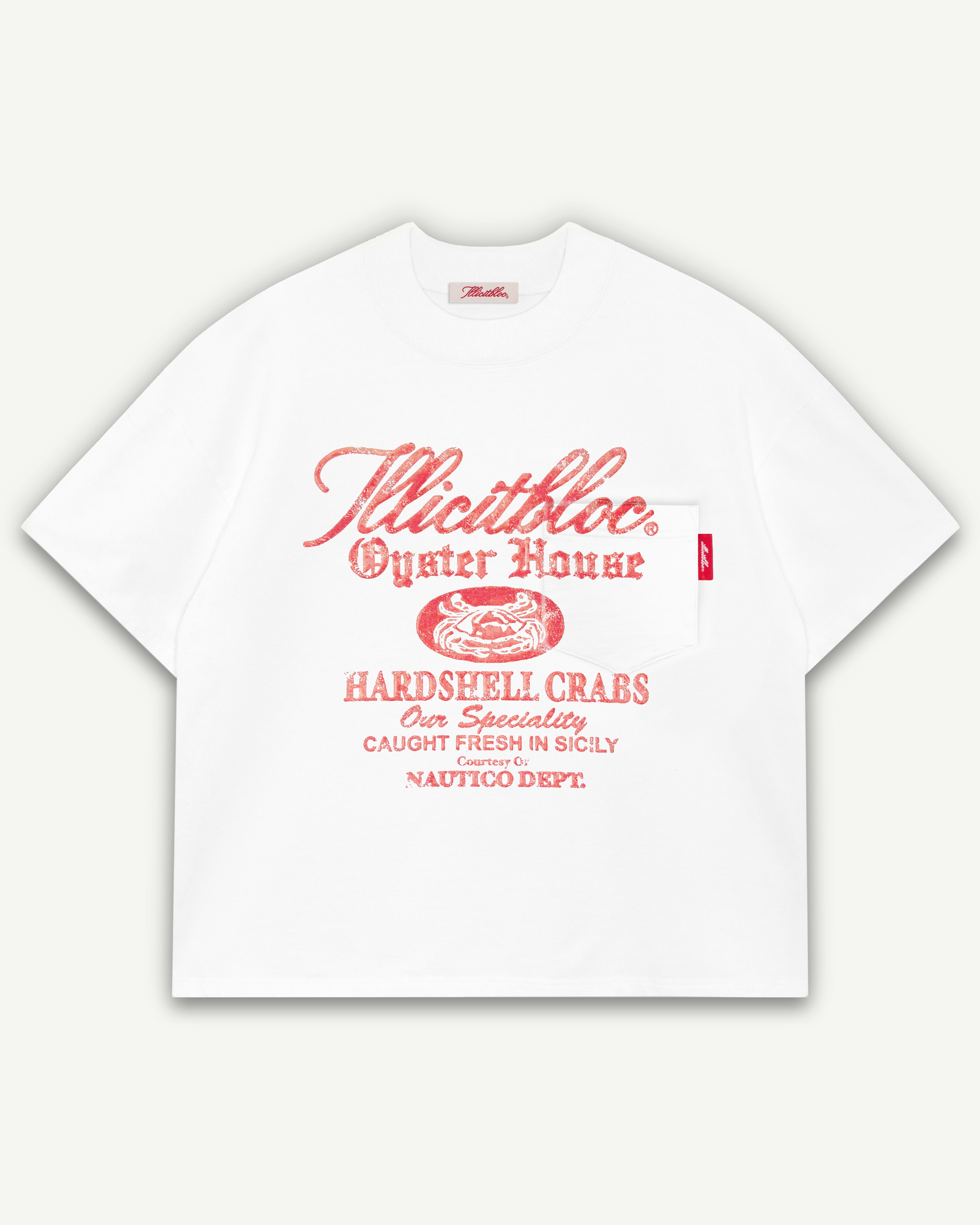 OYSTER HOUSE CLOUDWEAVE™ POCKET T-SHIRT - WHITE – Illicitbloc