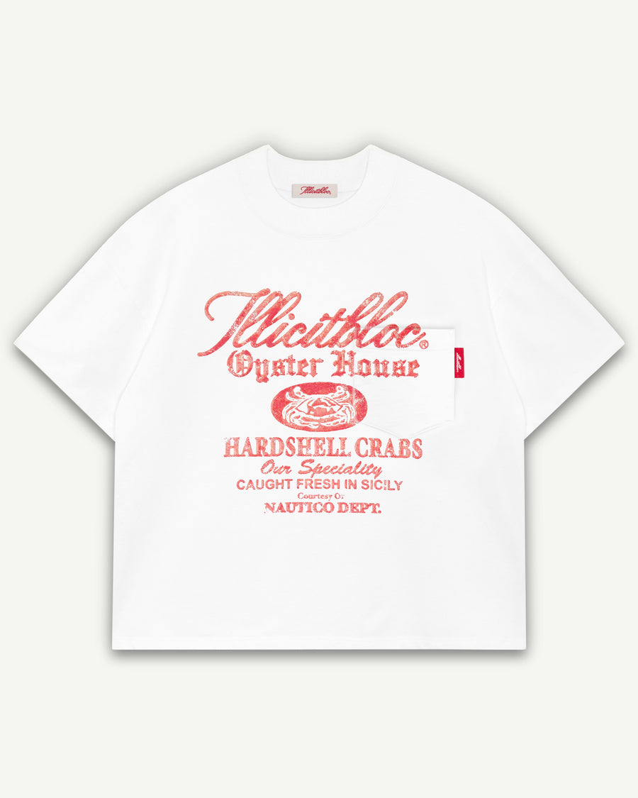 OYSTER HOUSE POCKET T-SHIRT - WHITE
