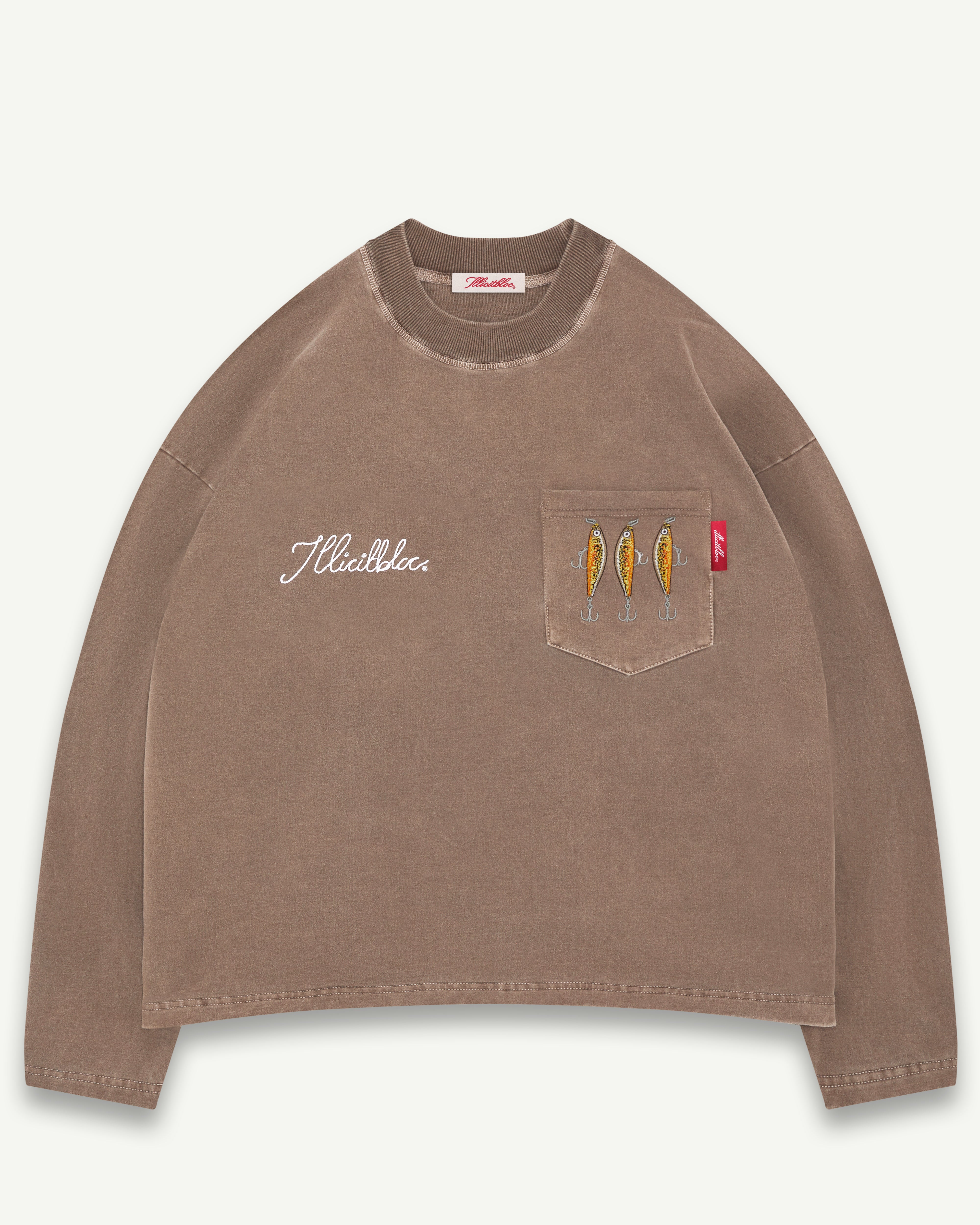 BAIT CLOUDWEAVE™ POCKET LONG SLEEVE T-SHIRT - WASHED BROWN