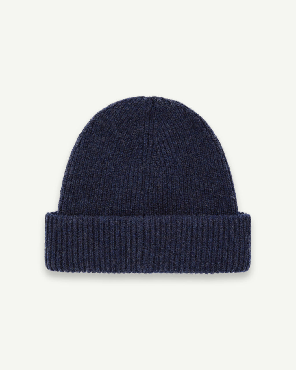 PATCHWORK LAMBSWOOL BEANIE - NAVY