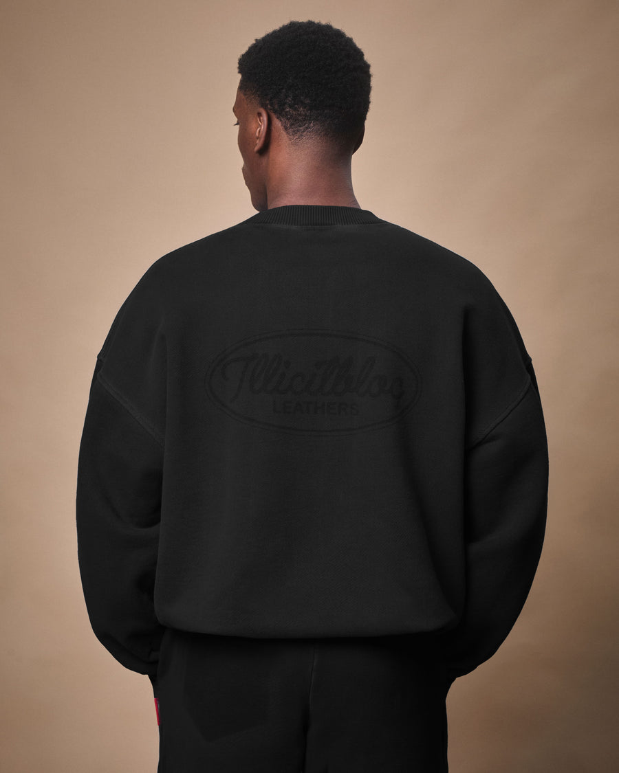 LEATHERS IRONWEAVE™ FADED POCKET SWEATSHIRT - BLACK