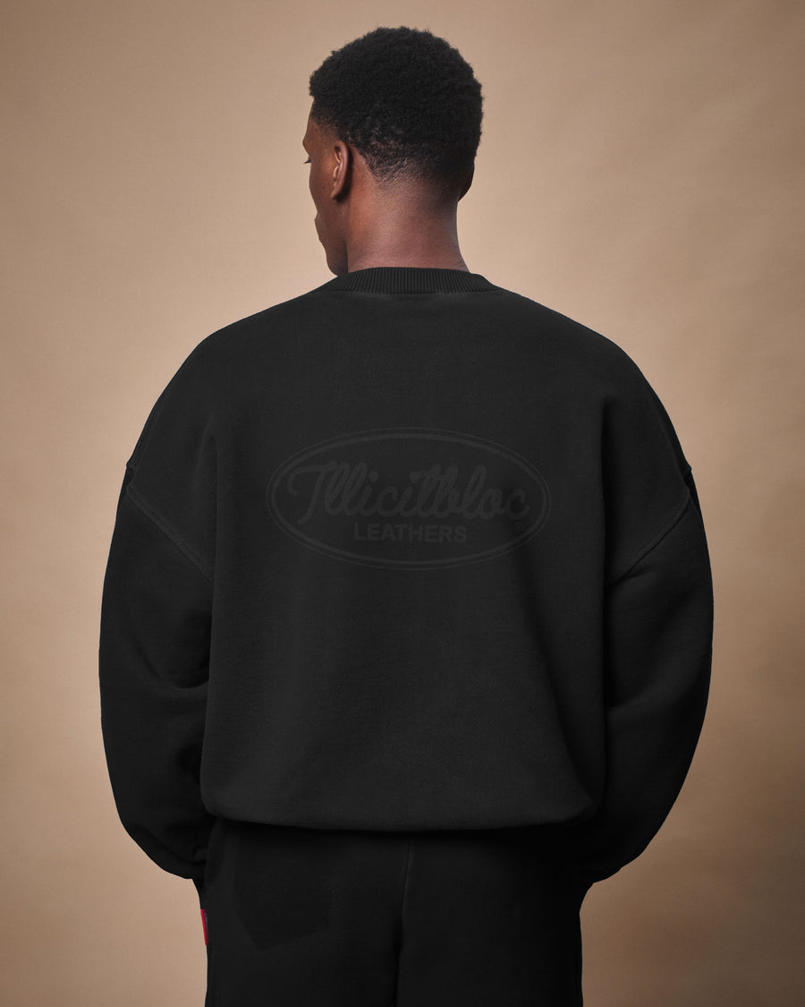 LEATHERS IRONWEAVE™ FADED POCKET SWEATSHIRT - BLACK