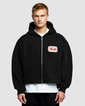 Load image into Gallery viewer, PATCHWORK ZIP HOODIE - BLACK
