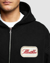 Load image into Gallery viewer, PATCHWORK ZIP HOODIE - BLACK
