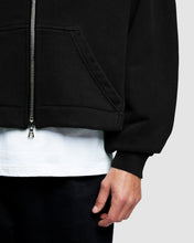 Load image into Gallery viewer, PATCHWORK ZIP HOODIE - BLACK
