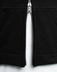 PATCHWORK ZIP HOODIE - BLACK